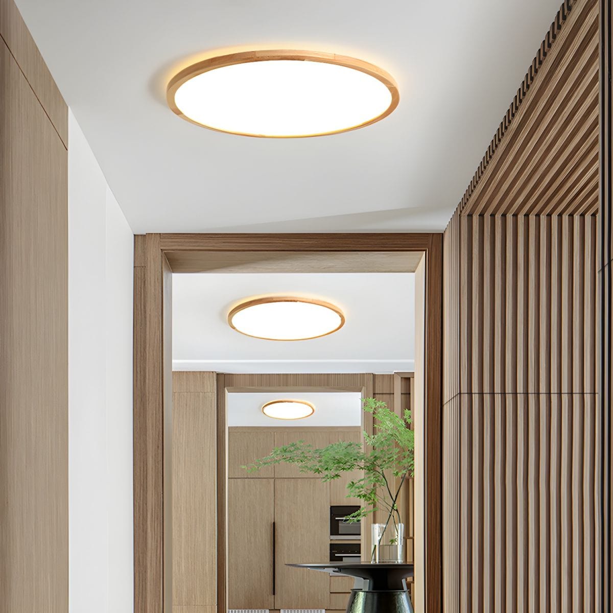 LumaGlow™ Ultra Thin Wooden Ceiling Lamp - Modern LED Ambiance 2