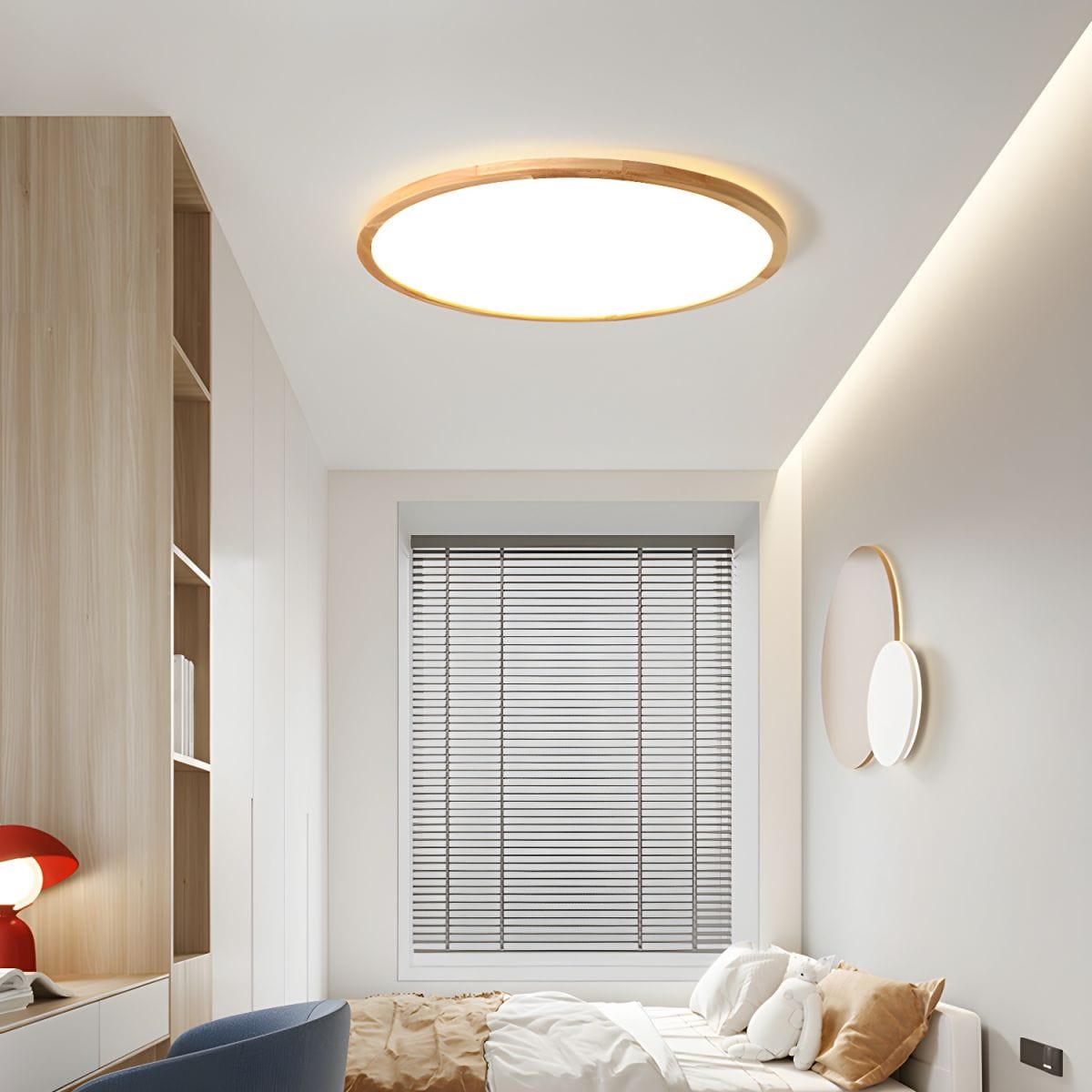 LumaGlow™ Ultra Thin Wooden Ceiling Lamp - Modern LED Ambiance 3
