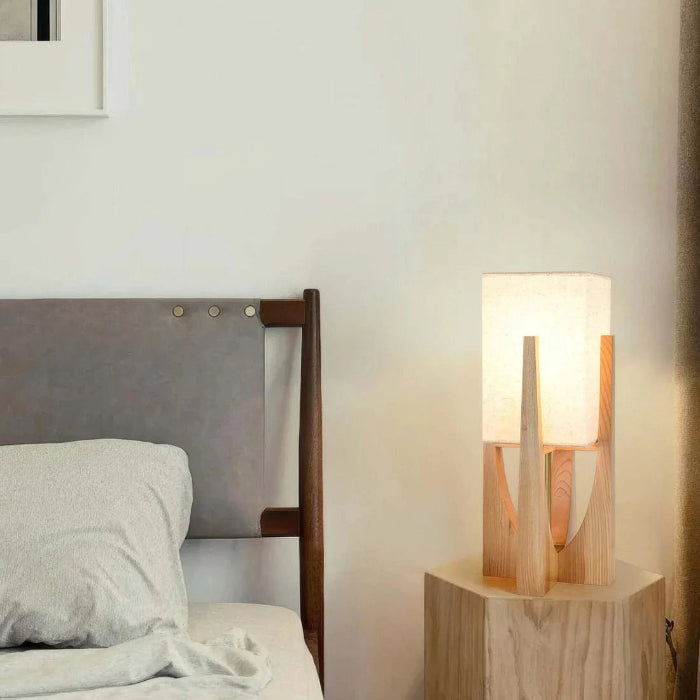 LumaSerene™ Modern Floor Lamp - Elegant Walnut Design for Living Room Ambiance 2