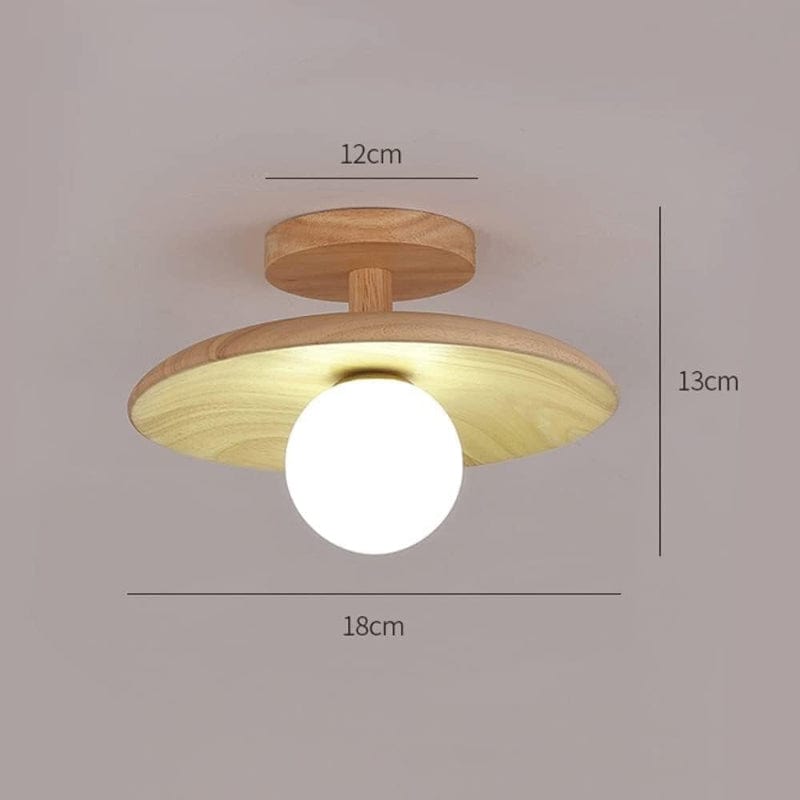 LumaSphere™ White Glass Ceiling Lamp with Natural Wood Accent 6
