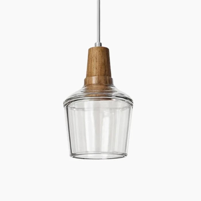 LumiAura™ Dining Room Chandelier Light - Elegant Antique Glass & Wood Design 0