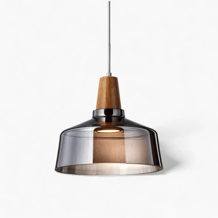 LumiAura™ Dining Room Chandelier Light - Elegant Antique Glass & Wood Design 12