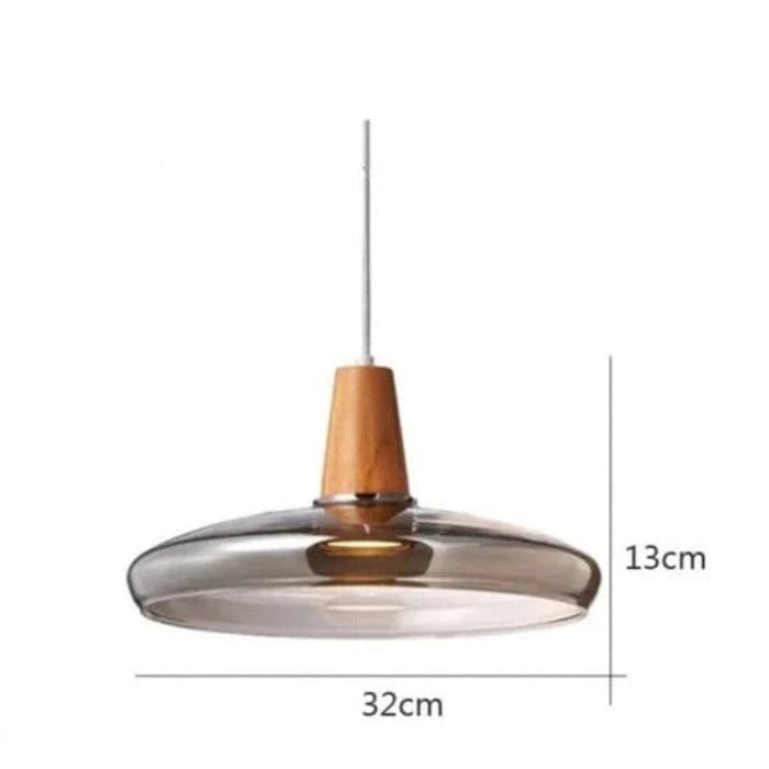 LumiAura™ Dining Room Chandelier Light - Elegant Antique Glass & Wood Design 6