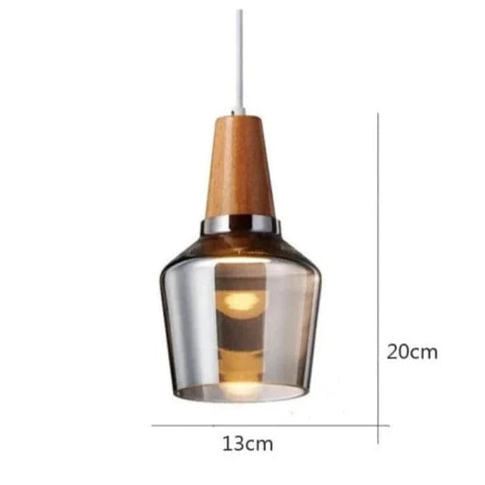LumiAura™ Dining Room Chandelier Light - Elegant Antique Glass & Wood Design 7