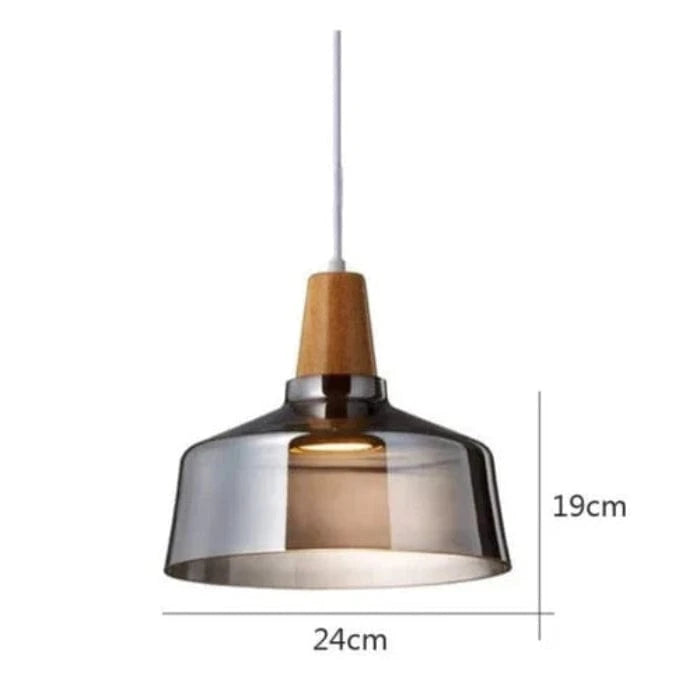 LumiAura™ Dining Room Chandelier Light - Elegant Antique Glass & Wood Design 8