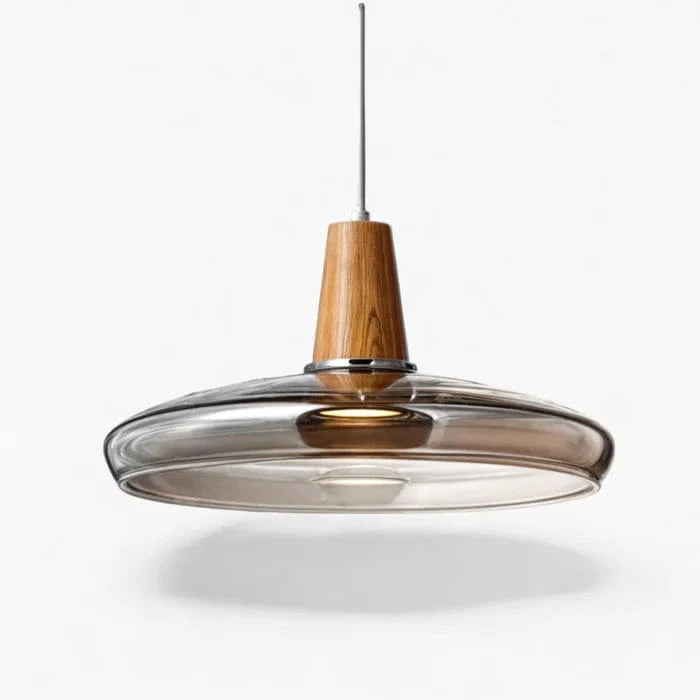 LumiAura™ Dining Room Chandelier Light - Elegant Antique Glass & Wood Design 9