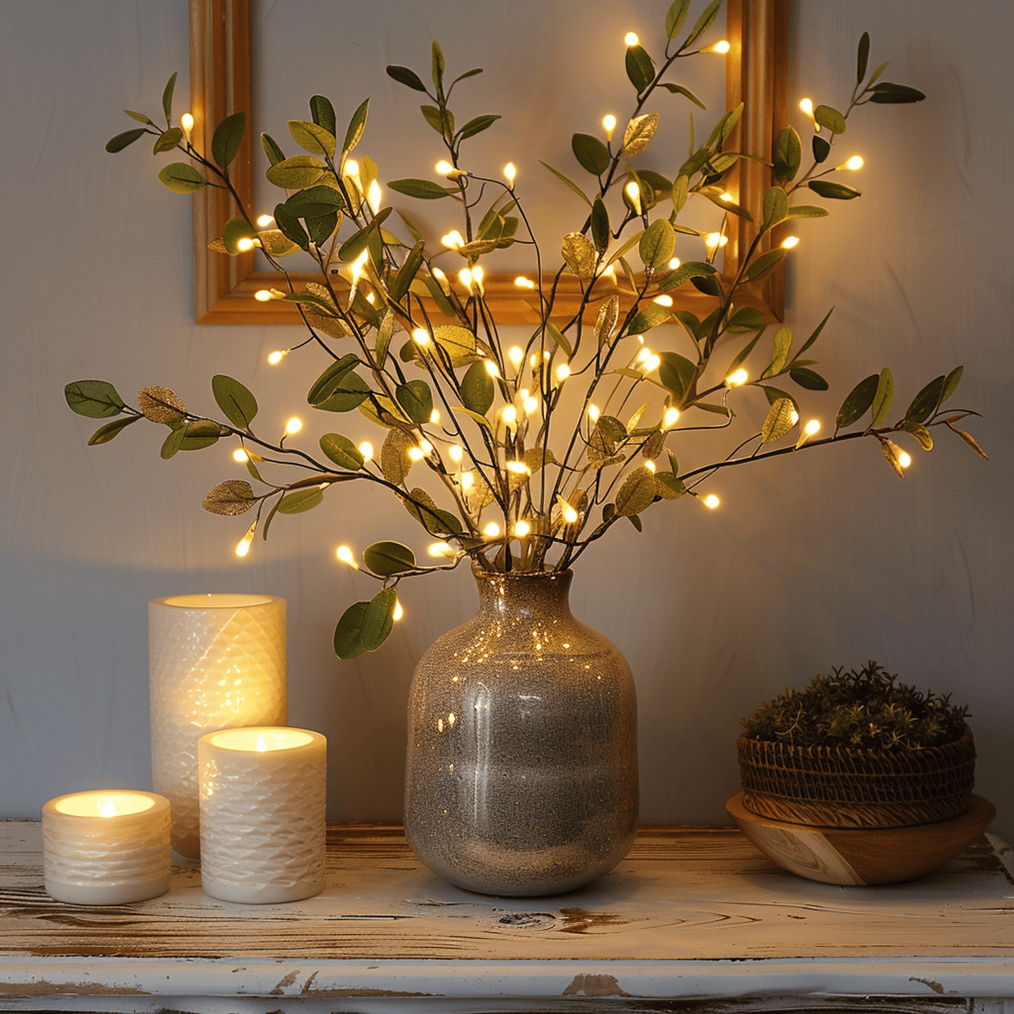 LumiGlow™ LED Light String - Enchanting Olive Branch Design for Cozy Ambiance 5