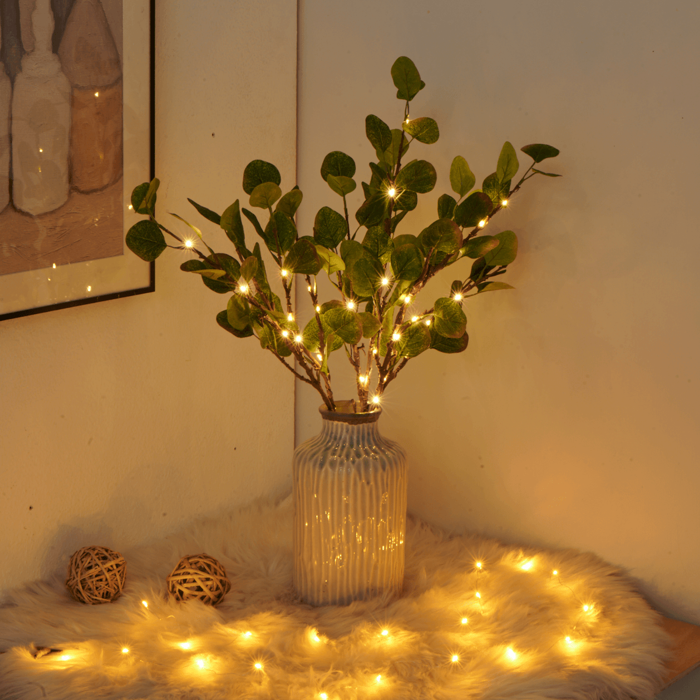 LumiGlow™ LED Light String - Enchanting Olive Branch Design for Cozy Ambiance 7