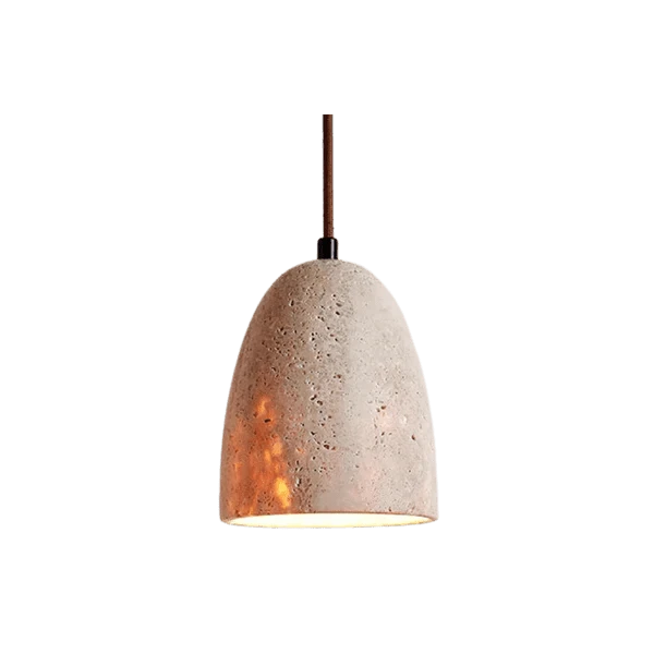 LumiStone™ Pendant Lighting - Natural Travertine for Cozy Kitchen Ambiance 0