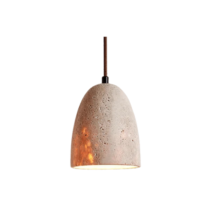 LumiStone™ Pendant Lighting - Natural Travertine for Cozy Kitchen Ambiance 0