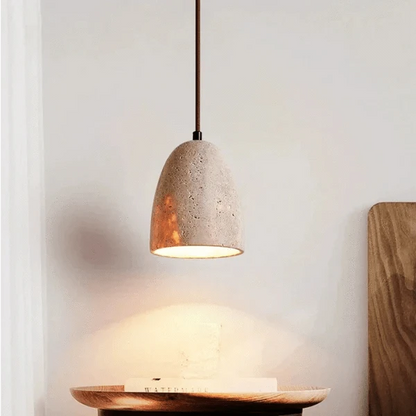 LumiStone™ Pendant Lighting - Natural Travertine for Cozy Kitchen Ambiance 1