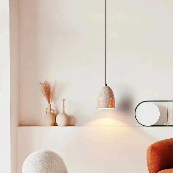 LumiStone™ Pendant Lighting - Natural Travertine for Cozy Kitchen Ambiance 2