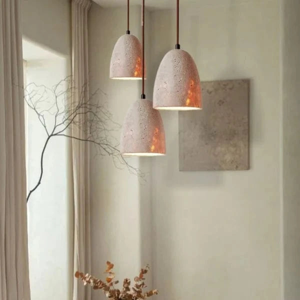 LumiStone™ Pendant Lighting - Natural Travertine for Cozy Kitchen Ambiance 3