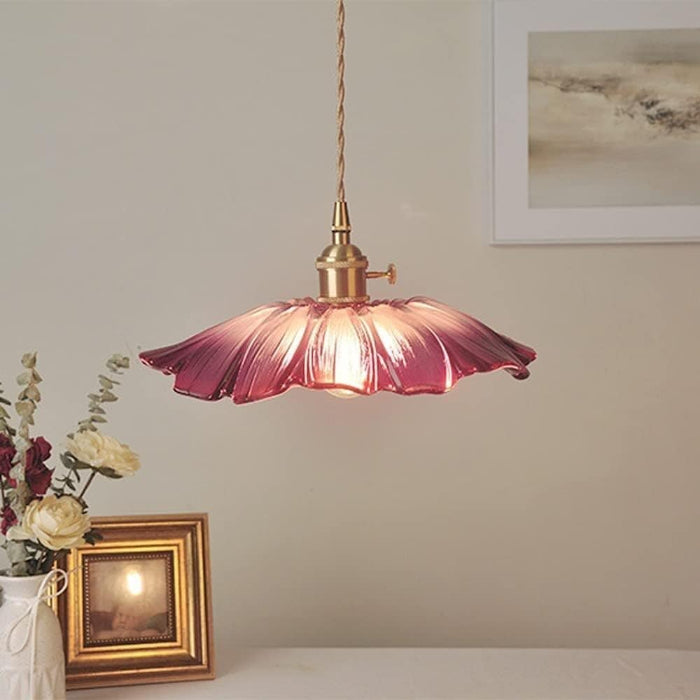 LustraBloom™ Glass Pendant Lighting - Elegant Floral Design for Kitchen Ambiance 5