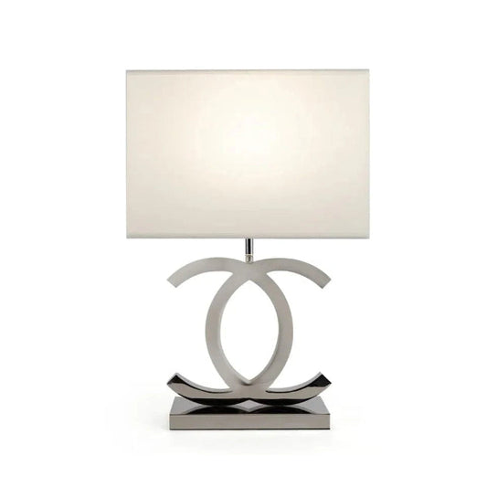 LuxeGlow™ Rectangular Shade Double C Table Lamp - Modern Nordic Design 0