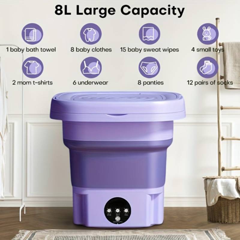MiniWash™ Portable 8L Washing Machine for Travel and Small Spaces 1