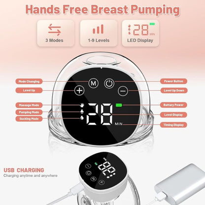 MomEase™ Wearable Electric Breast Pump for Hands-Free Comfort and Efficiency 3