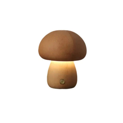 MushroomLuxe™ LED Night Light - Dimmable Wooden Night Lamp for Kids 0