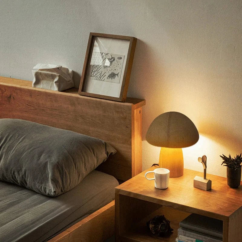 MushroomLuxe™ LED Night Light - Dimmable Wooden Night Lamp for Kids 4