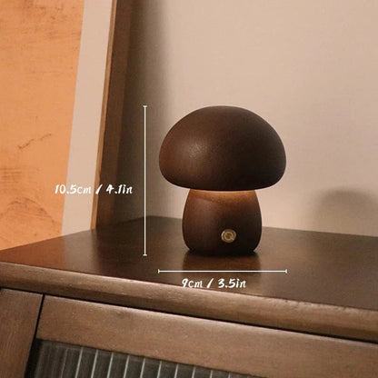 MushroomLuxe™ LED Night Light - Dimmable Wooden Night Lamp for Kids 7