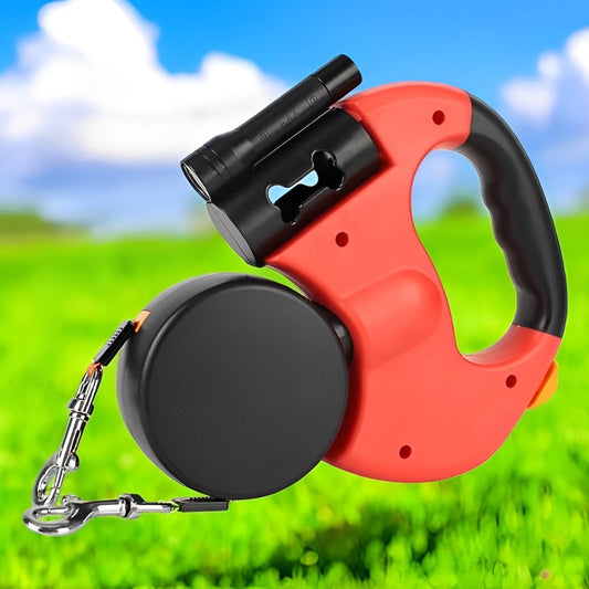 PawsControl™ Dual Retractable Dog Leash for Two Dogs with Flashlight 0