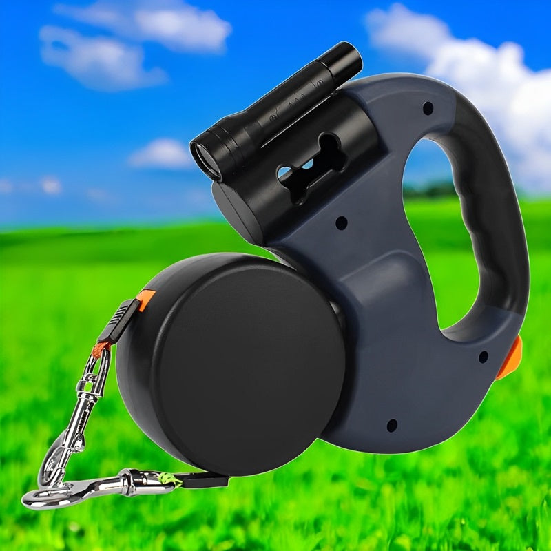 PawsControl™ Dual Retractable Dog Leash for Two Dogs with Flashlight 1