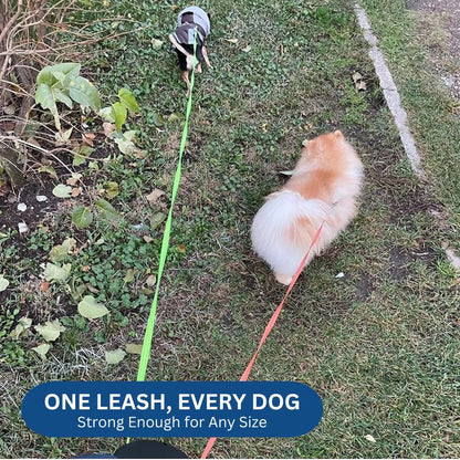 PawsControl™ Dual Retractable Dog Leash for Two Dogs with Flashlight 7