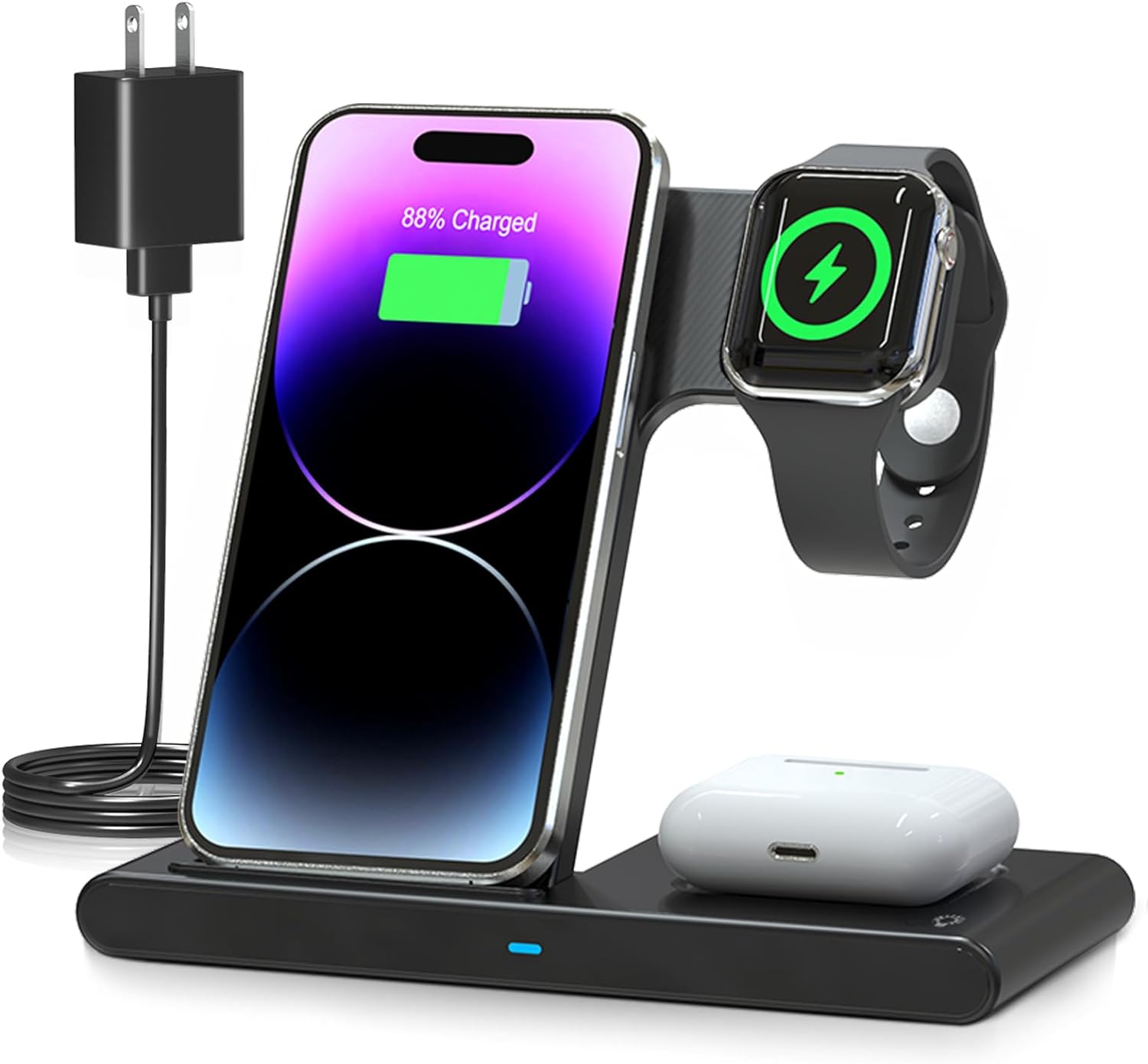 PowerHub™ 3-in-1 Wireless Fast Charger for iPhone, Apple Watch, and AirPods 0