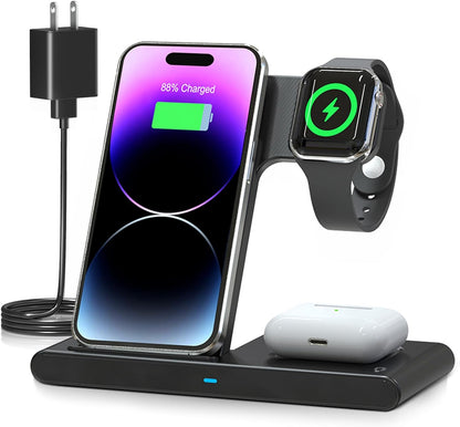 PowerHub™ 3-in-1 Wireless Fast Charger for iPhone, Apple Watch, and AirPods 0