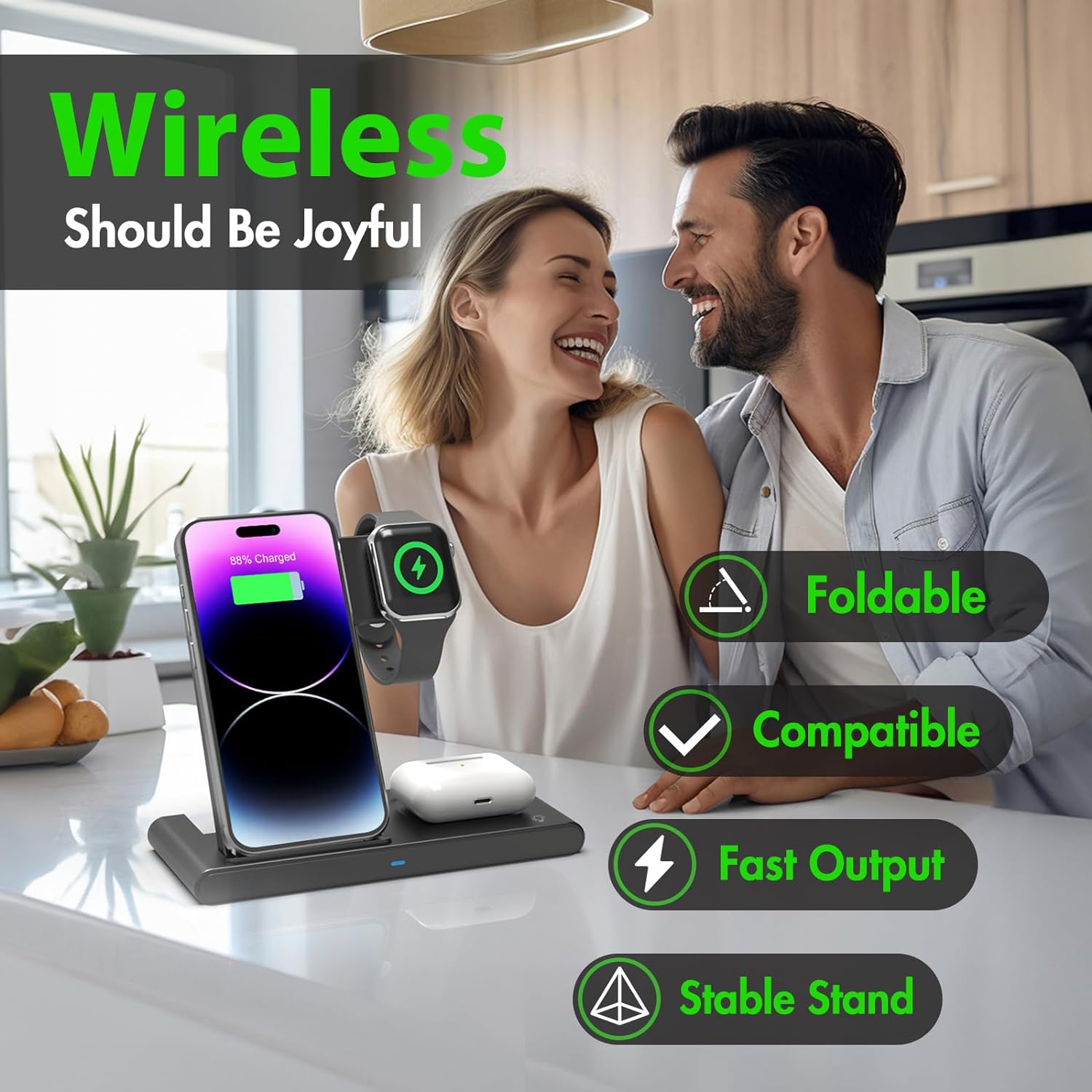 PowerHub™ 3-in-1 Wireless Fast Charger for iPhone, Apple Watch, and AirPods 3