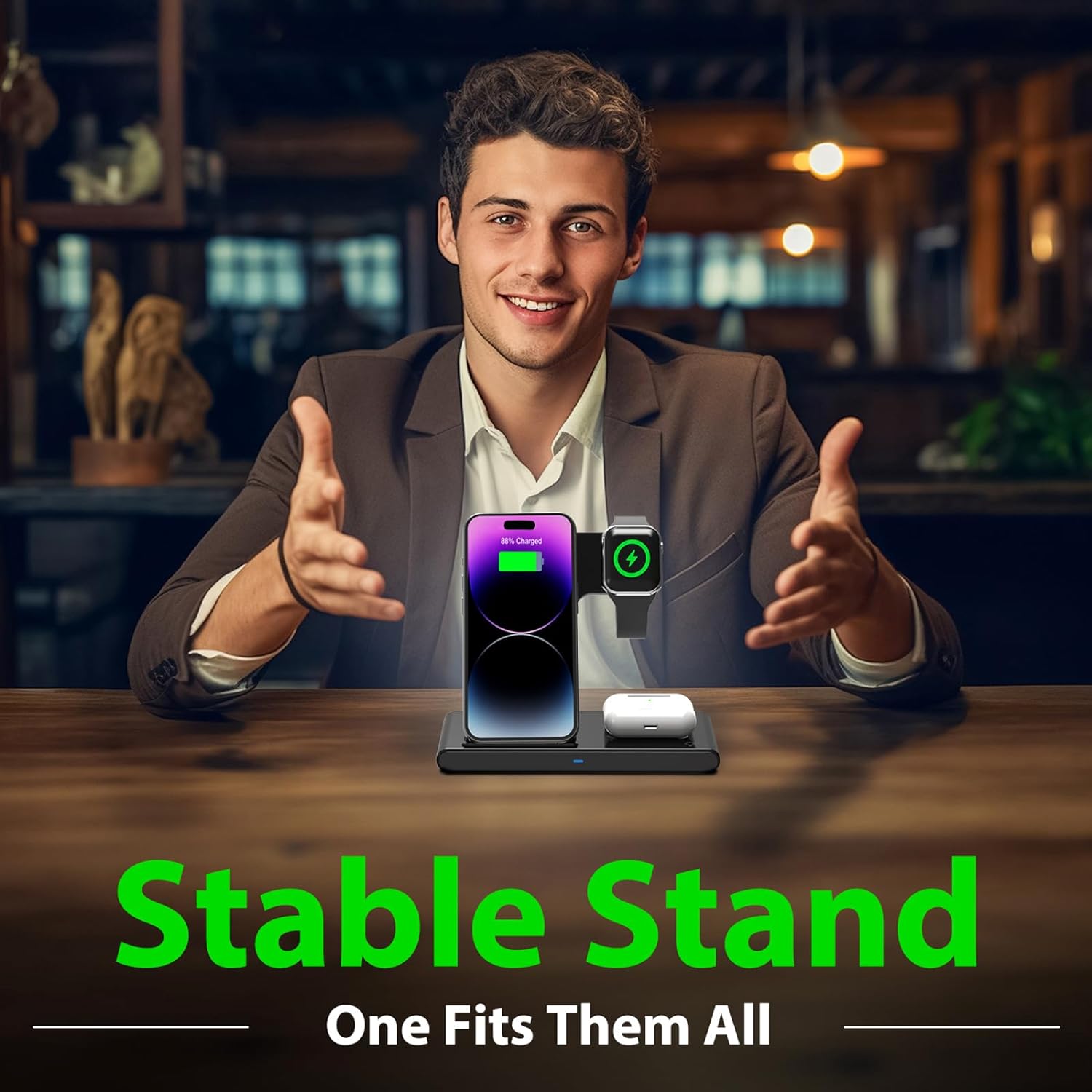 PowerHub™ 3-in-1 Wireless Fast Charger for iPhone, Apple Watch, and AirPods 5
