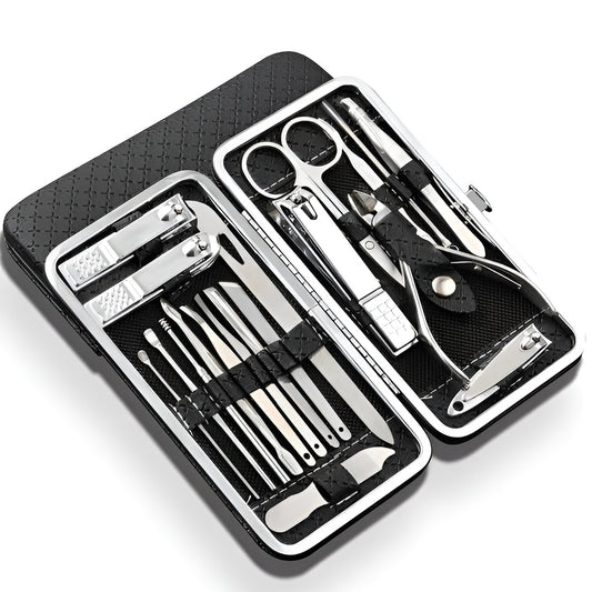 Premium 19-in-1 Stainless Steel Manicure Set for Perfect Nail Care