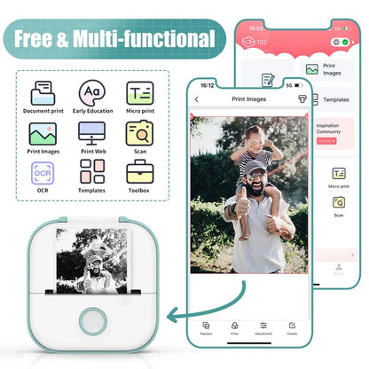 PrintEase™ Portable Mini Printer - Inkless Thermal Printer for On-the-Go Users 2