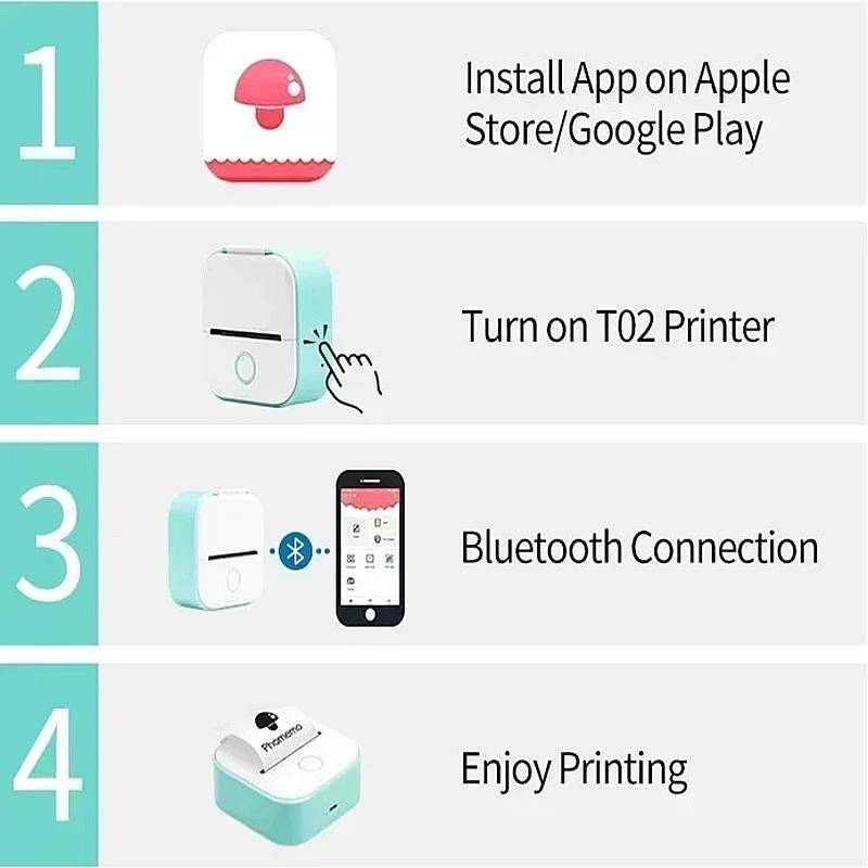 PrintEase™ Portable Mini Printer - Inkless Thermal Printer for On-the-Go Users 7
