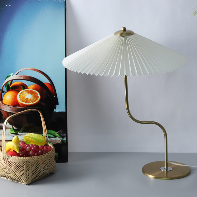 Retro Pleated Table Lamp™ - Elegant Umbrella Design for Living Room & Bedroom 7