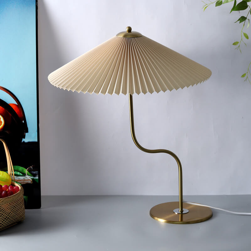 Retro Pleated Table Lamp™ - Elegant Umbrella Design for Living Room & Bedroom 8