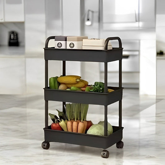 RollingCart™ 3-Tier Rolling Cart with Wheels for Easy Home Organization 0