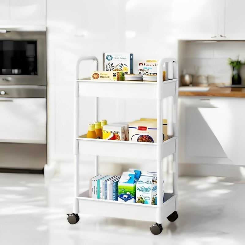 RollingCart™ 3-Tier Rolling Cart with Wheels for Easy Home Organization 1