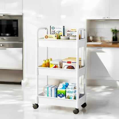 RollingCart™ 3-Tier Rolling Cart with Wheels for Easy Home Organization 1