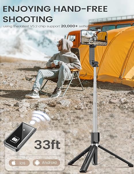 SelfiePro™ 6-in-1 Wireless Bluetooth Selfie Stick with Fill Light for Perfect Photos 3