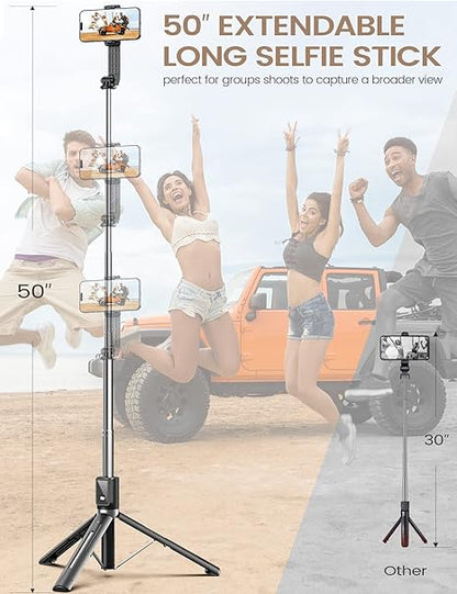 SelfiePro™ 6-in-1 Wireless Bluetooth Selfie Stick with Fill Light for Perfect Photos 5