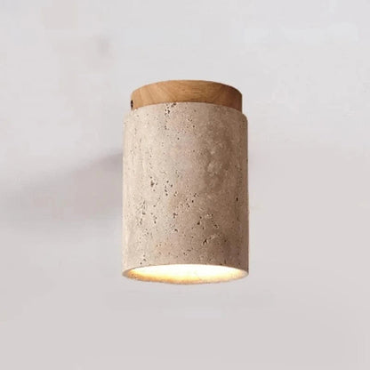 SereneGlow™ Round Ceiling Lamp - Natural Stone & Wood Elegance 10