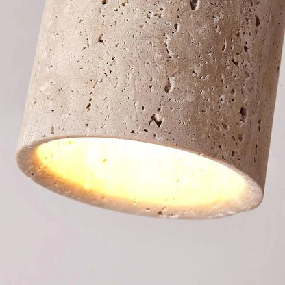 SereneGlow™ Round Ceiling Lamp - Natural Stone & Wood Elegance 4