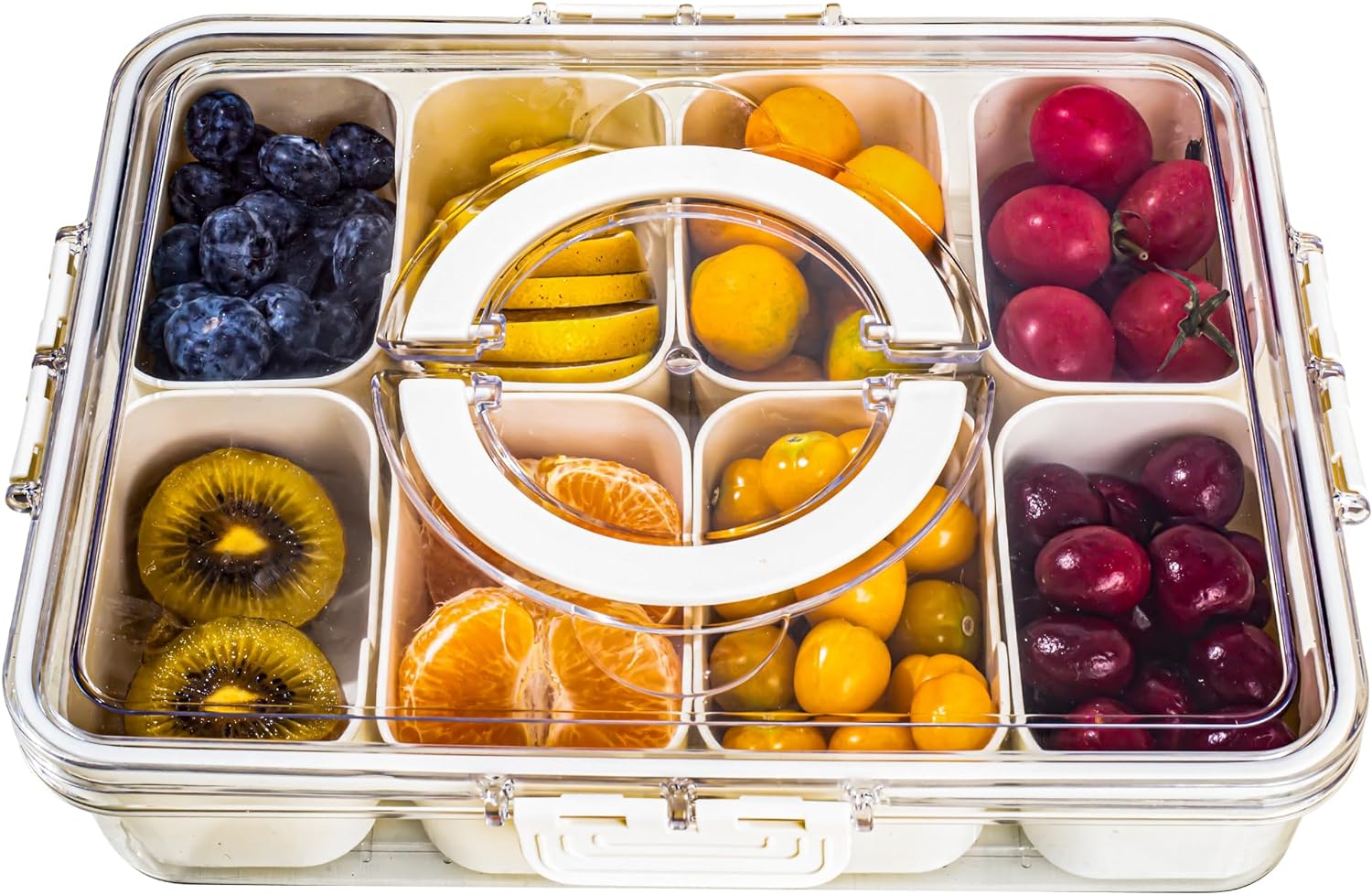 SnackMaster™ Divided Serving Tray With Handles for Effortless Entertaining 0
