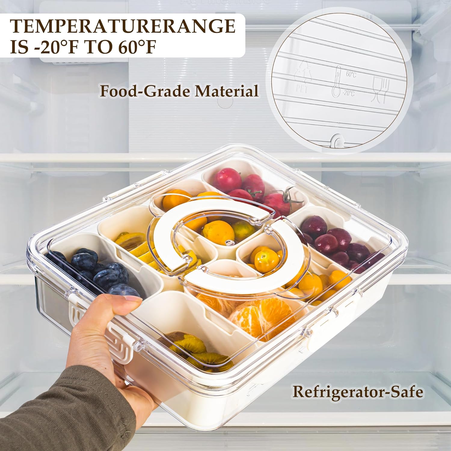 SnackMaster™ Divided Serving Tray With Handles for Effortless Entertaining 1
