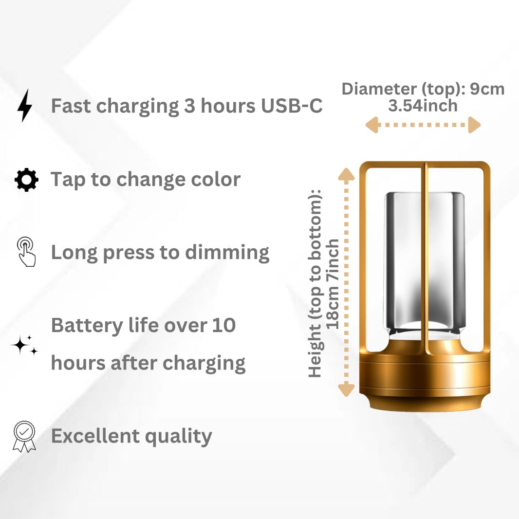 Stylish Portable Metal Table Lamp™ - Cordless Design for Living Room & Outdoor Use 3