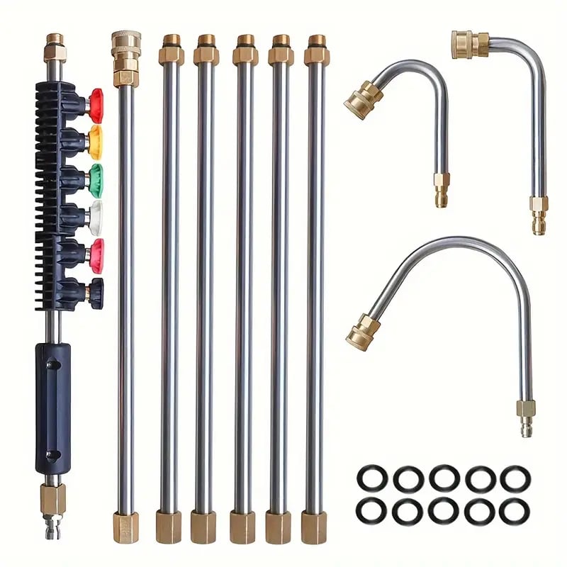Telescoping High Pressure Washer Wand™ - 24ft Extension for Gutter & Roof Cleaning 1