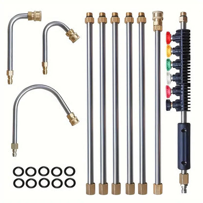 Telescoping High Pressure Washer Wand™ - 24ft Extension for Gutter & Roof Cleaning 1