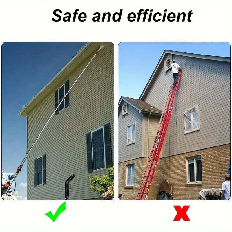 Telescoping High Pressure Washer Wand™ - 24ft Extension for Gutter & Roof Cleaning 5