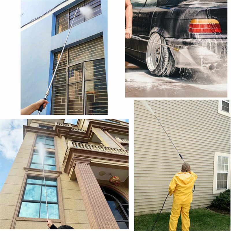 Telescoping High Pressure Washer Wand™ - 24ft Extension for Gutter & Roof Cleaning 6